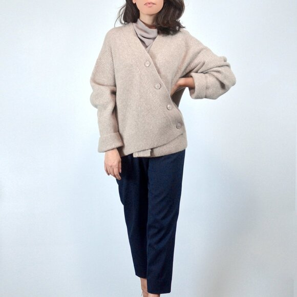 & Other Stories Relaxed Asymmetric Knit Cardigan, Button Up Front, sz S - Picture 5 of 14
